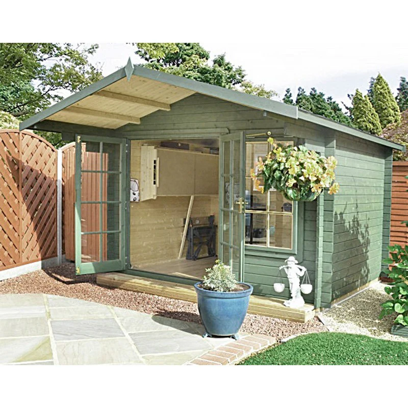 Shire Glenmore 11' 9" x 11' 9" Apex Log Cabin - Premium 70mm Cladding Tongue & Groove - Image 3