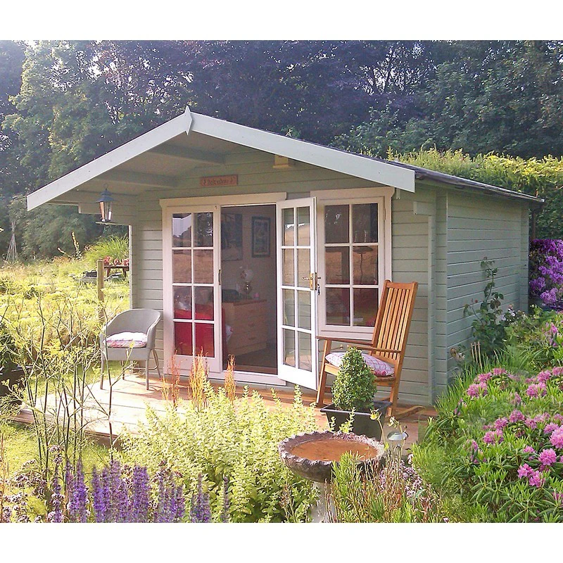 Shire Glenmore 11' 9" x 15' 8" Apex Log Cabin - Premium 44mm Cladding Tongue & Groove - Image 2
