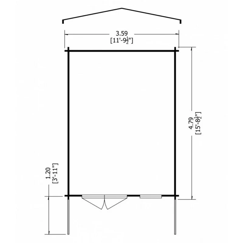 Shire Glenmore 11' 9" x 15' 8" Apex Log Cabin - Premium 70mm Cladding Tongue & Groove - Image 7