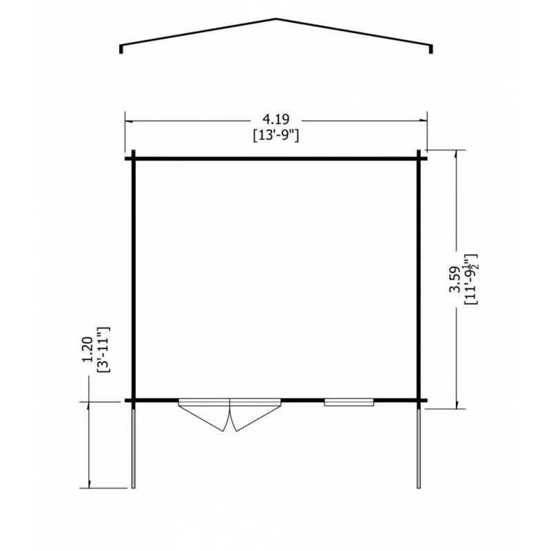Shire Glenmore 13' 8" x 11' 9" Apex Log Cabin - Premium 34mm Cladding Tongue & Groove - Image 7