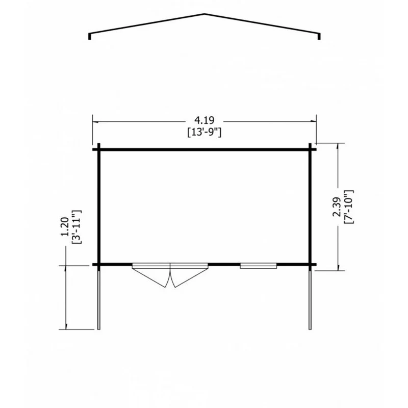 Shire Glenmore 13' 8" x 7' 10" Apex Log Cabin - Premium 70mm Cladding Tongue & Groove - Image 7