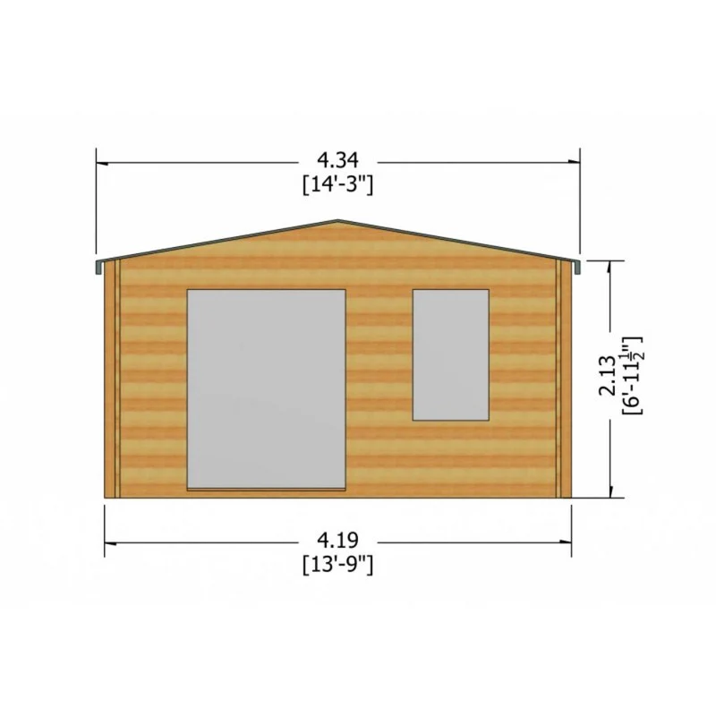 Shire Glenmore 13' 8" x 9' 9" Apex Log Cabin - Premium 28mm Cladding Tongue & Groove - Image 7