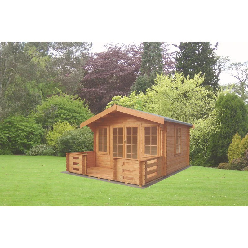 Shire Grizedale 13' 8" x 13' 8" Apex Log Cabin - Premium 28mm Cladding Tongue & Groove - Image 2