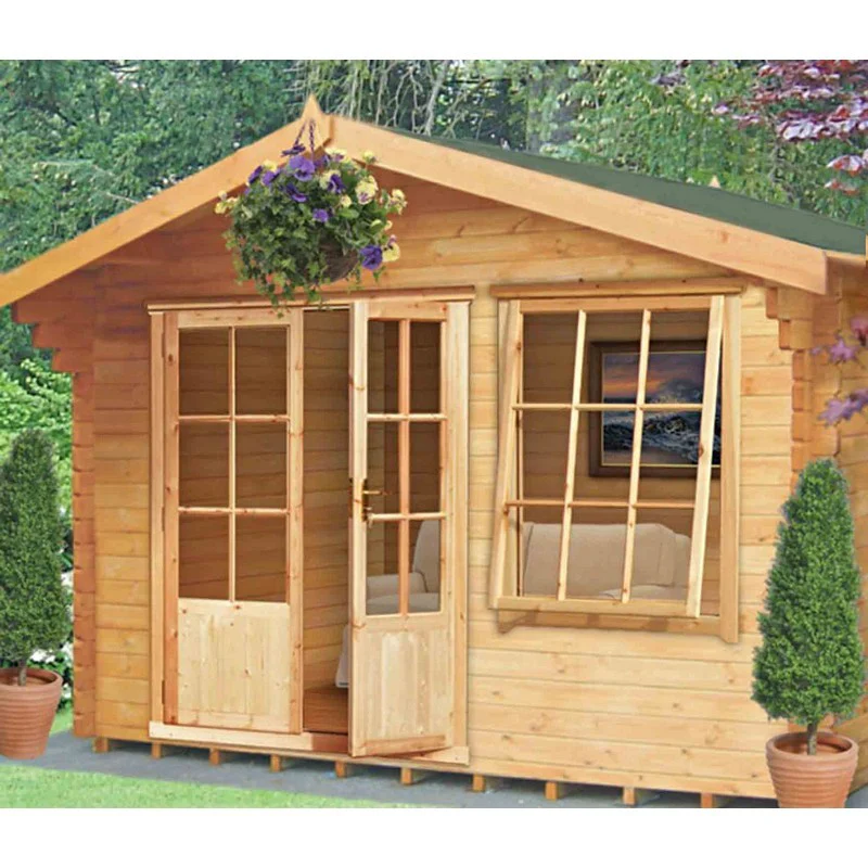 Shire Hale 11' 9" x 11' 9" Apex Log Cabin - Premium 34mm Cladding Tongue & Groove - Image 2