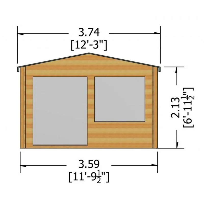 Shire Hale 11' 9" x 9' 9" Apex Log Cabin - Premium 34mm Cladding Tongue & Groove - Image 8
