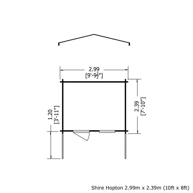 Shire Hopton 9' 9" x 7' 10" Apex Log Cabin - Premium 44mm Cladding Tongue & Groove - Image 2