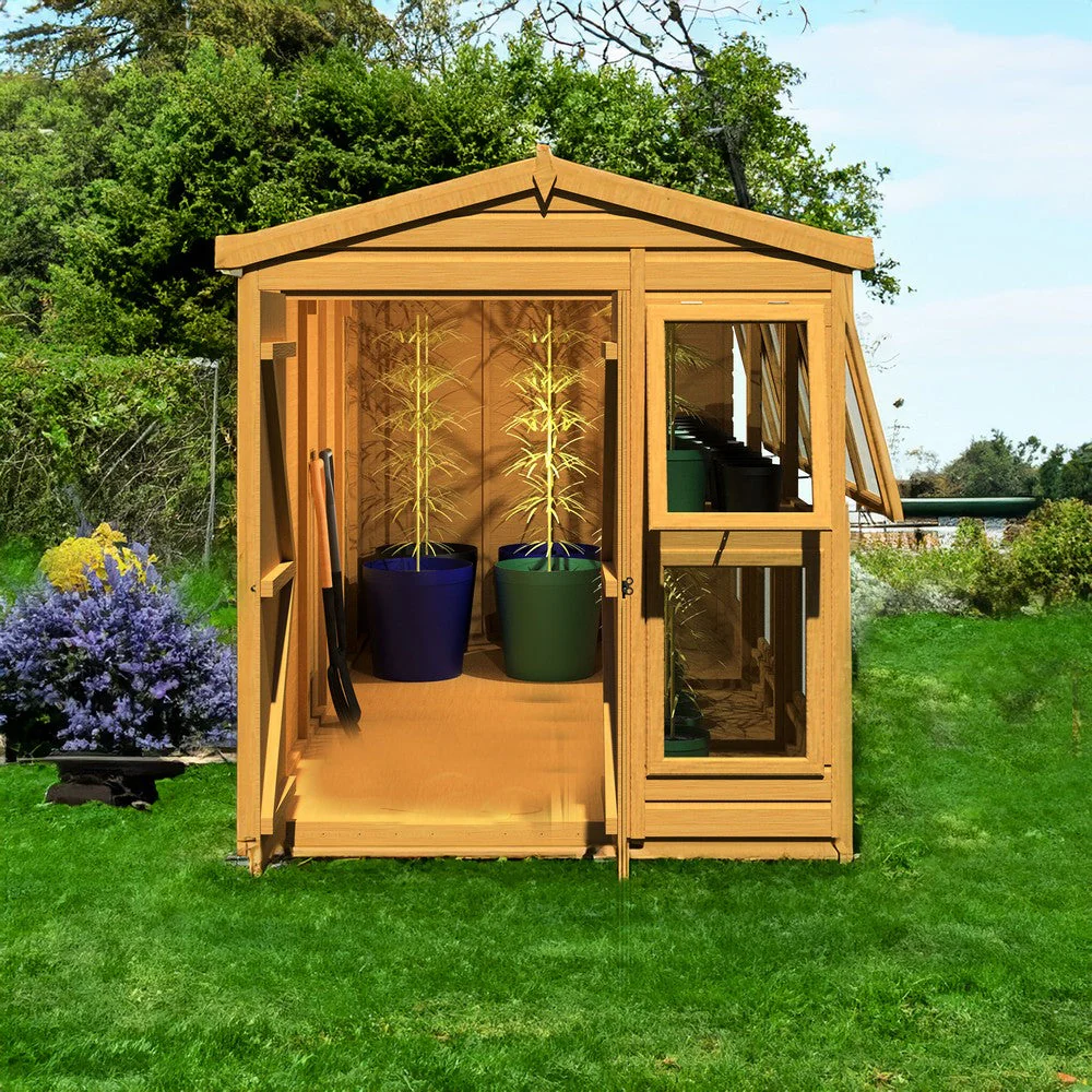 Shire Sun Hut 11' 5" x 6' 1" Apex Potting Shed - Premium Coated Shiplap - Image 2