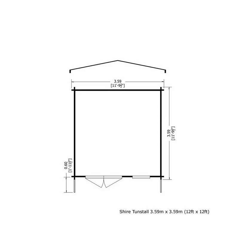 Shire Tunstall 11' 9" x 11' 9" Apex Log Cabin - Premium 44mm Cladding Tongue & Groove - Image 2
