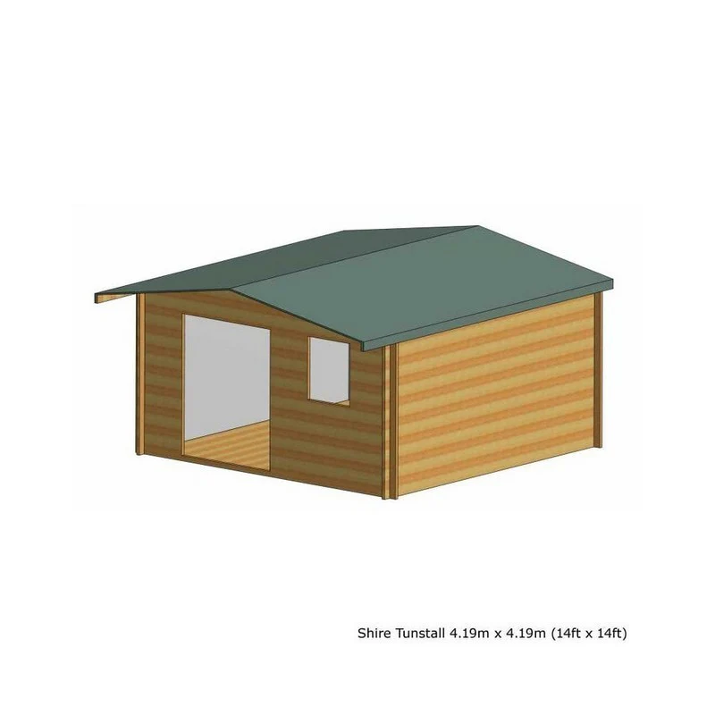 Shire Tunstall 13' 8" x 13' 8" Apex Log Cabin - Premium 34mm Cladding Tongue & Groove - Image 5