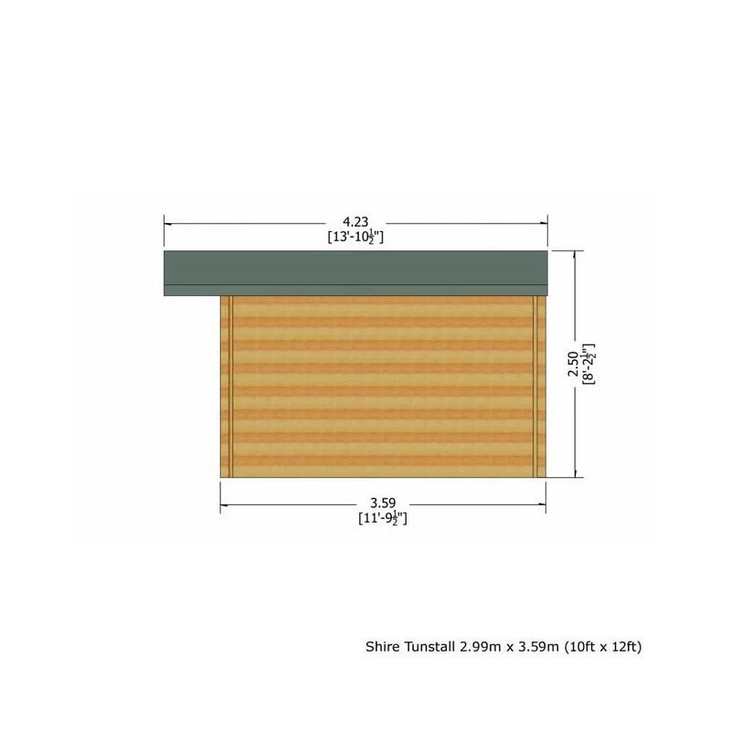 Shire Tunstall 9' 9" x 11' 9" Apex Log Cabin - Premium 34mm Cladding Tongue & Groove - Image 4