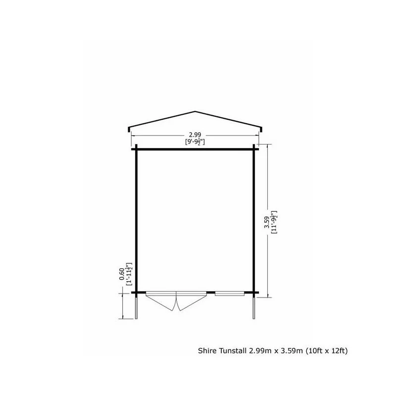 Shire Tunstall 9' 9" x 11' 9" Apex Log Cabin - Premium 70mm Cladding Tongue & Groove - Image 2