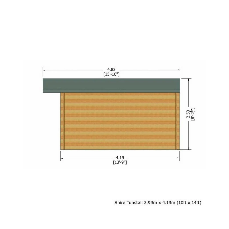 Shire Tunstall 9' 9" x 13' 8" Apex Log Cabin - Premium 34mm Cladding Tongue & Groove - Image 4