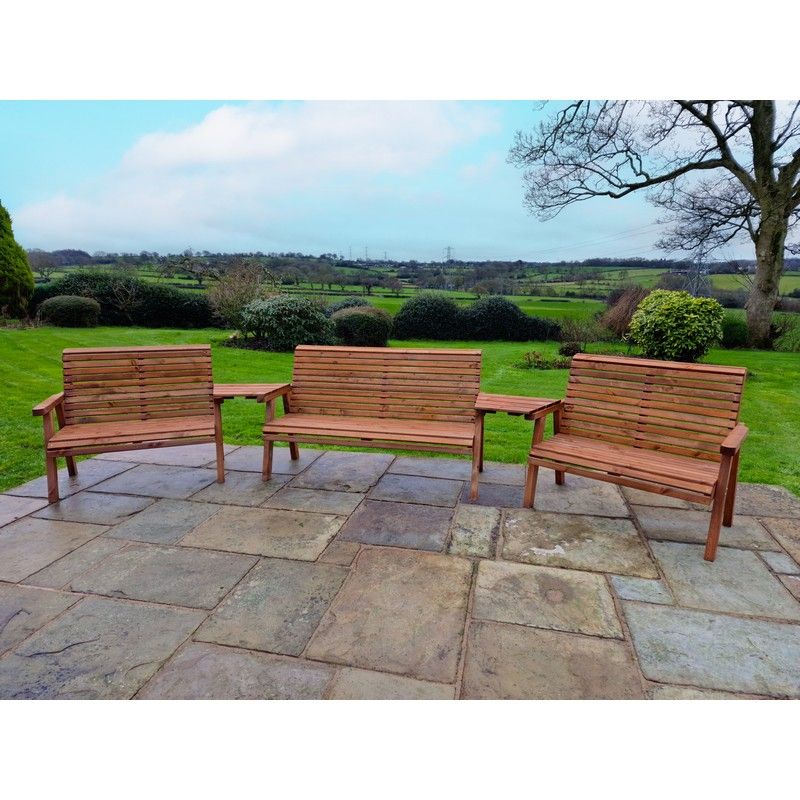 Swedish Redwood Angled Garden Tete a Tete by Churnet Valley - 7 Seats