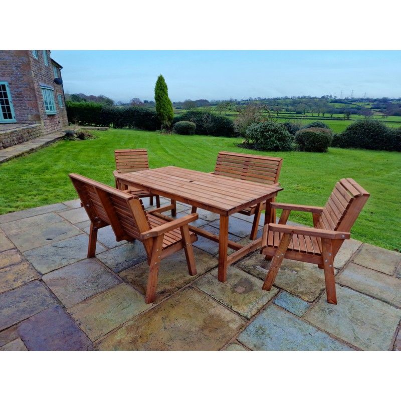 Swedish Redwood Garden Furniture Set by Churnet Valley - 4 Seat - Image 2