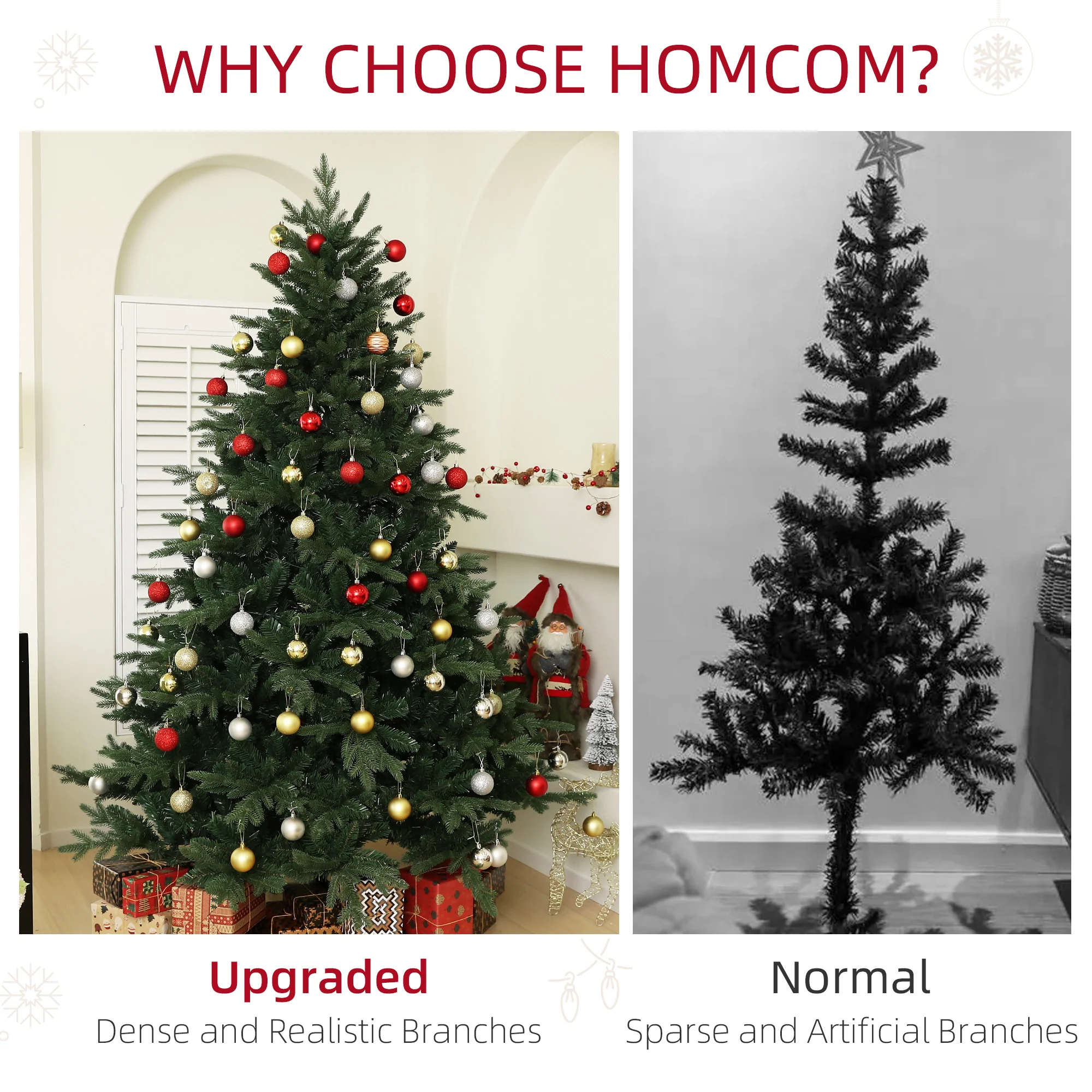 7ft Christmas Tree Artificial - Dark Green 3116 Tips - Image 5