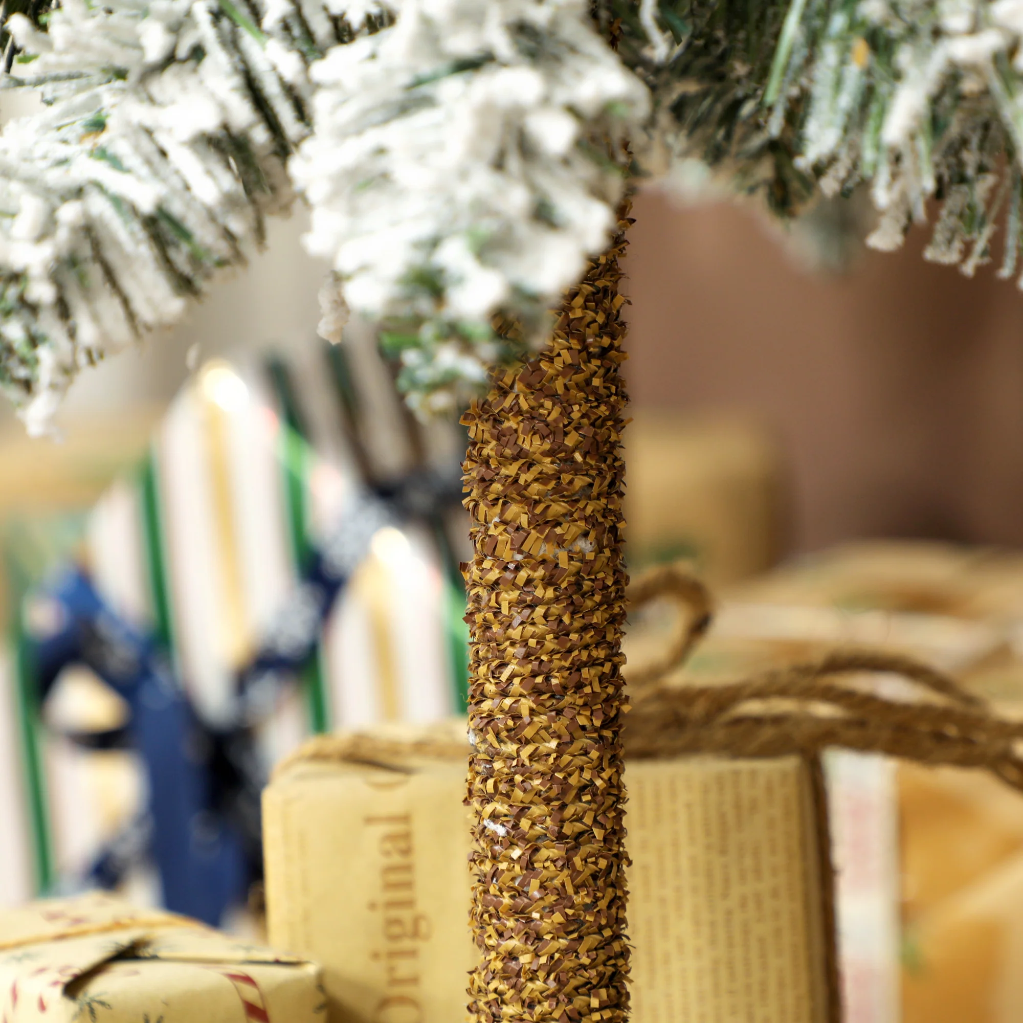 3x Slim Pencil Christmas Tree Artificial - White Frosted Green Tips - Image 9