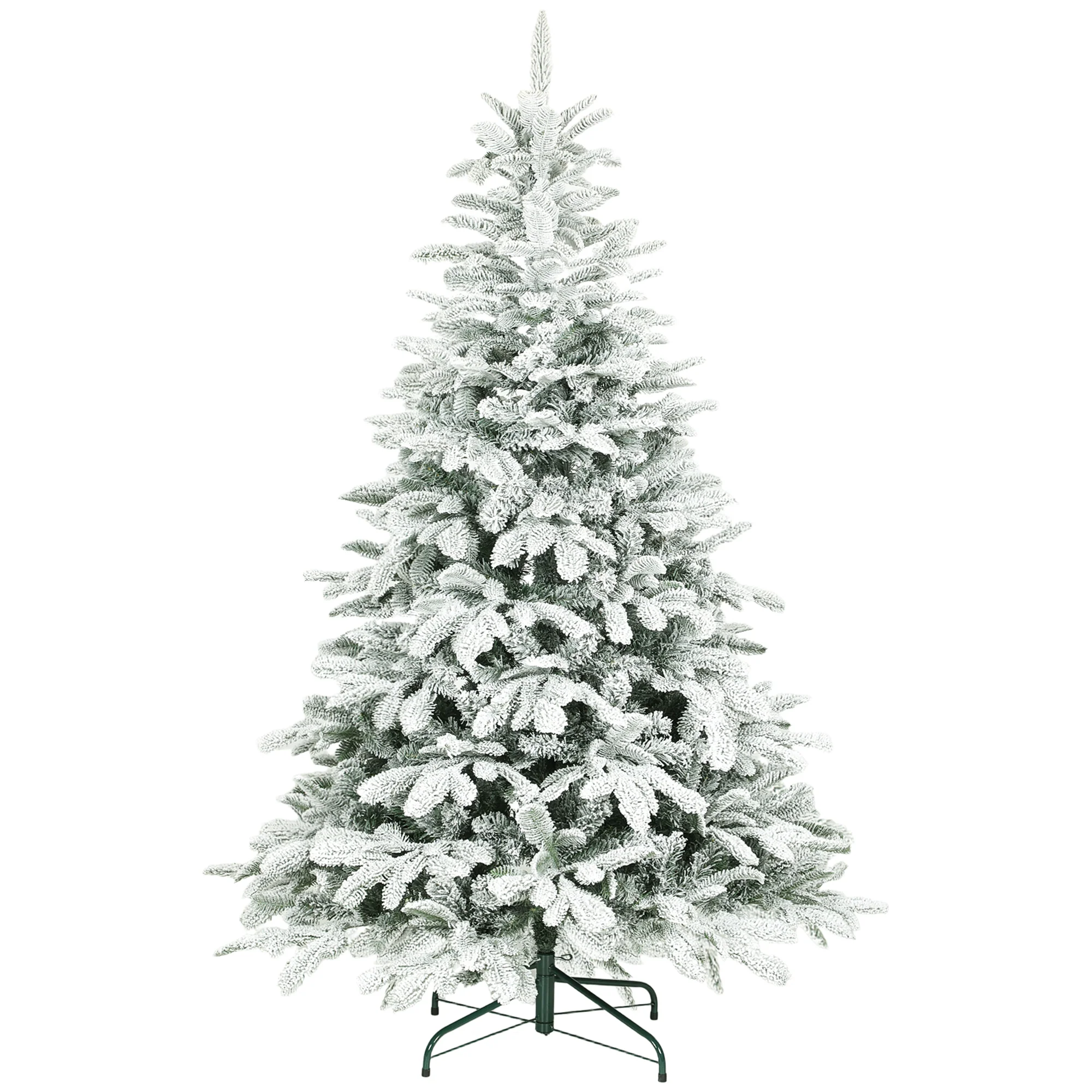 6ft Christmas Tree Artificial - White Frosted Green 1182 Tips