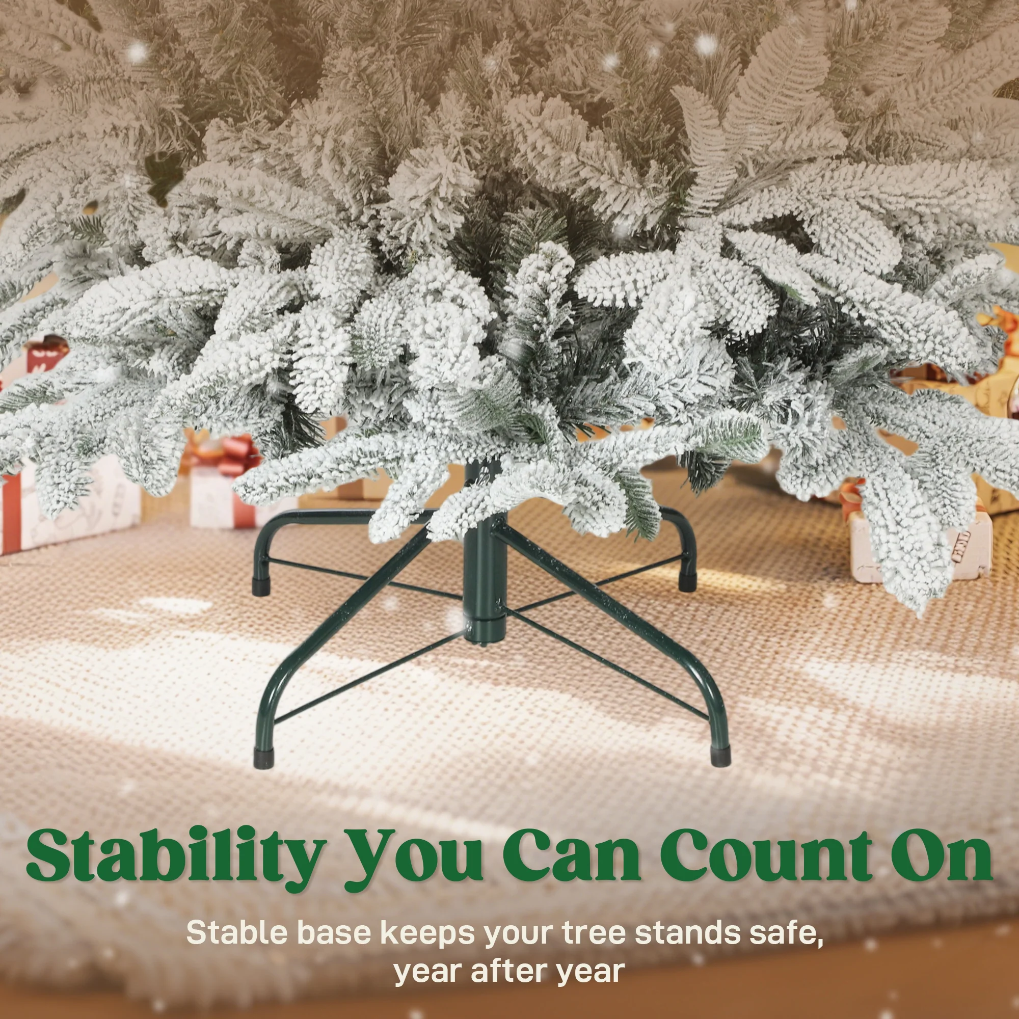 6ft Christmas Tree Artificial - White Frosted Green 1182 Tips - Image 7