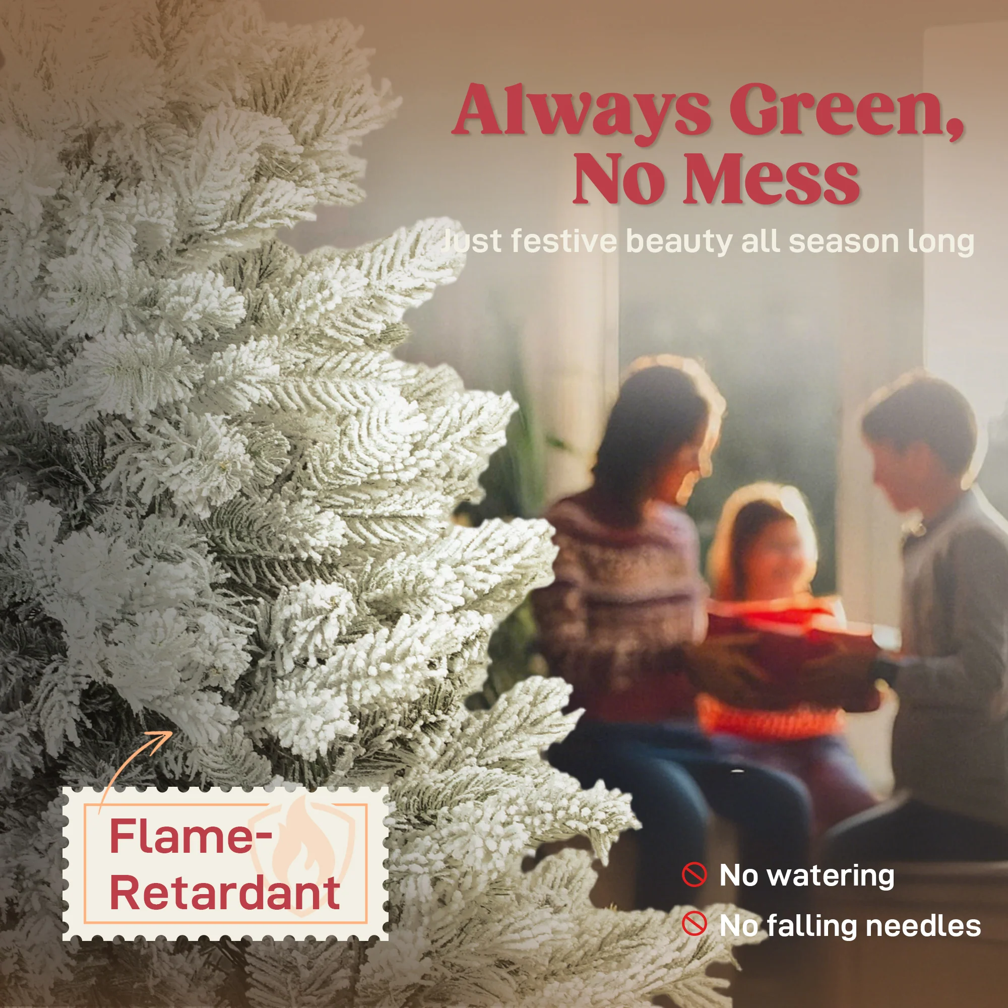 5ft Christmas Tree Artificial - White Frosted Green 936 Tips - Image 4