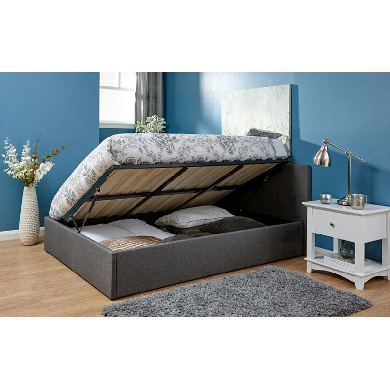 Winston Small Double Ottoman Bed Grey 4 x 7ft - Image 4